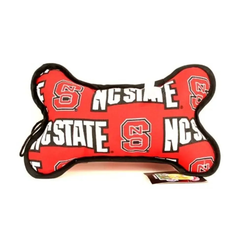 NCAA Wolfpack Squeaky Dog Toy Pet North Carolina State Plush Bone Fabric New